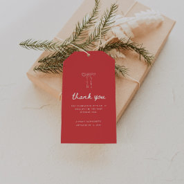 Modern Script Coquette Bow Bachelorette Thank You Geschenkanhänger