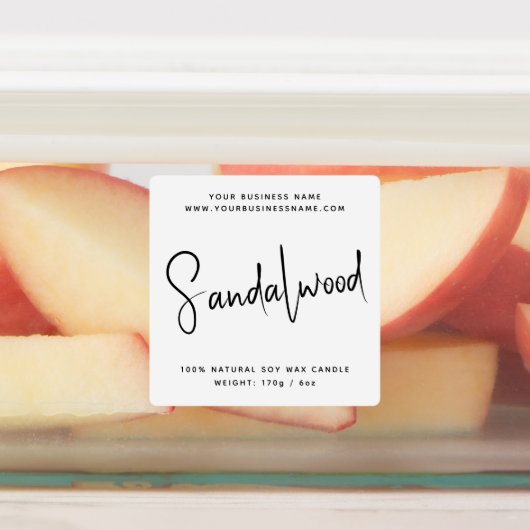 Modern script cosmetics candle label etiketten (Befestigt)