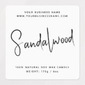 Modern script cosmetics candle label etiketten (Design 1)