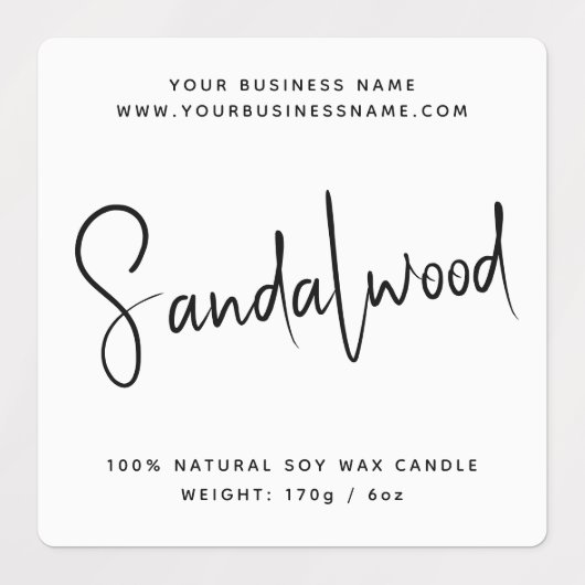 Modern script cosmetics candle label etiketten (Design 1)