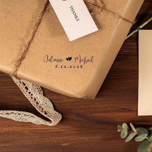 Modern Script Couple Name | Personalized Wedding Permastempel