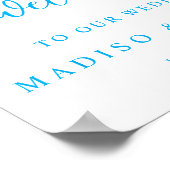 Modern Script Couples Names Wedding Welcome Sign Poster (Ecke)