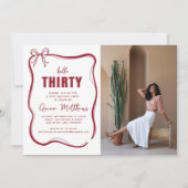 Modern Script Custom Age Birthday Einladung (Vorderseite)