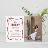 Modern Script Custom Age Birthday Einladung (Stehend Vorderseite)