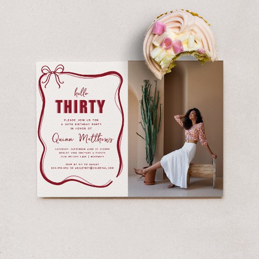 Modern Script Custom Age Birthday Einladung