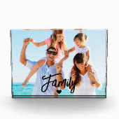 Modern Script Custom Family Photo Block (Vorderseite)