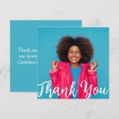 Modern Script Custom Foto Abschluss Vielen Dank Einladung (Vorne/Hinten)