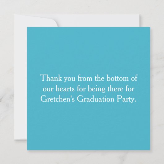 Modern Script Custom Photo Graduation Thank You  I Einladung (Rückseite)