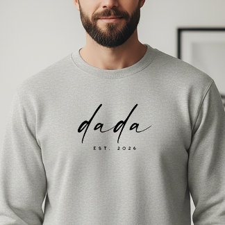 Modern Script “Dada” Established, Dad Gift Sweatshirt