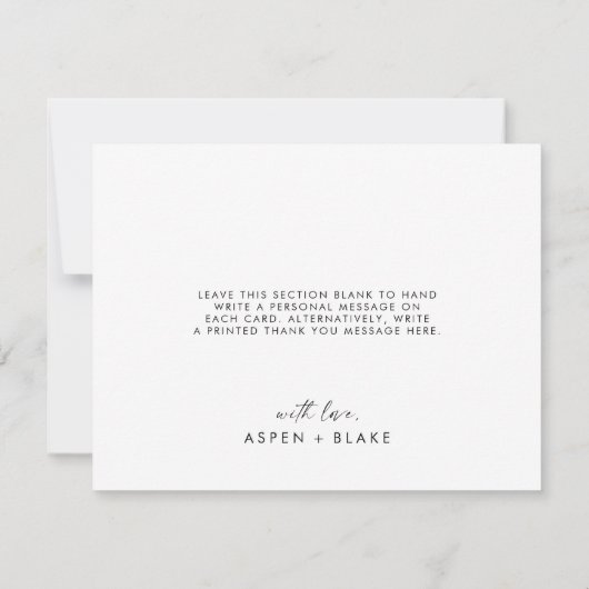 Modern Script Dankeschön Card Dankeskarte (Rückseite)