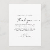 Modern Script Dankeschön Empfang Card Postkarte (Vorderseite)