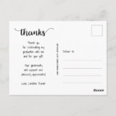 Modern Script Dankeschön Foto Abschluss Postkarte (Rückseite)