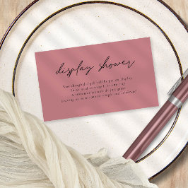 Modern Script Display Bridal Shower Dusty Rose Begleitkarte