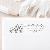 Modern Script dog silhouette return address (Insitu)