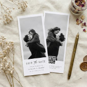 Modern Script Double Sided Bookmark Photo Wedding Save The Date