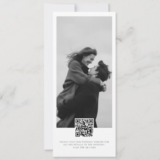 Modern Script Double Sided Bookmark Photo Wedding Save The Date (Rückseite)