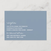 Modern Script Dusty Blue Minimalistic Wedding Begleitkarte (Vorderseite)