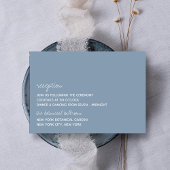 Modern Script Dusty Blue Minimalistic Wedding Begleitkarte