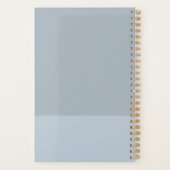 Modern Script Dusty Blue Weekly Monthly Planer (Rückseite)