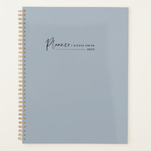 Modern Script Dusty Blue Weekly Monthly Planer