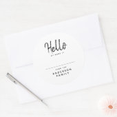 Modern Script Einfache Familienname Runder Aufkleber (Umschlag)