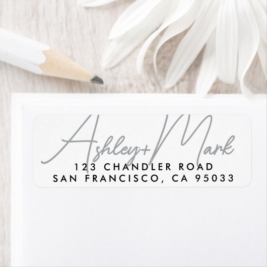 Modern Script Elegant Chic Wedding Return Address (Insitu)