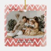 Modern Script Elegant Engagement Photo Keepsake Keramikornament (Rückseite)