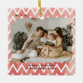 Modern Script Elegant Engagement Photo Keepsake Keramikornament (Vorderseite)