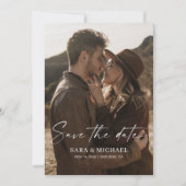 Modern Script Elegant Wedding Photo Save The Date (Vorderseite)
