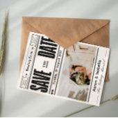 Modern Script Elegant Wedding Photo Save The Date Einladung