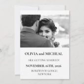 Modern Script Elegant Wedding Save The Date (Rückseite)