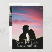 Modern Script Elegant Wedding Save The Date (Vorne/Hinten)