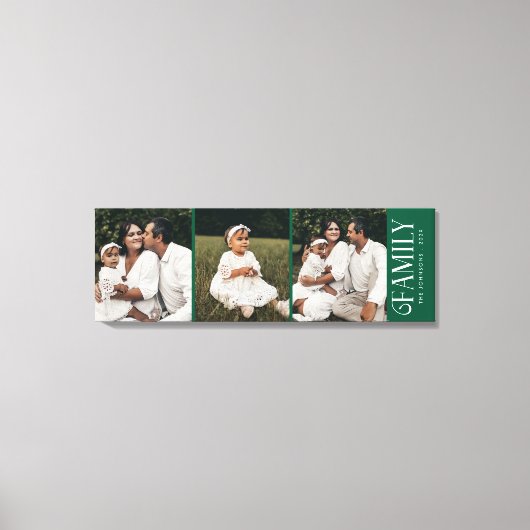 Modern Script Family Custom 3 Photos Name  Leinwanddruck (Vorderseite)