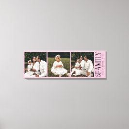 Modern Script Family Custom 3 Photos Name  Leinwanddruck