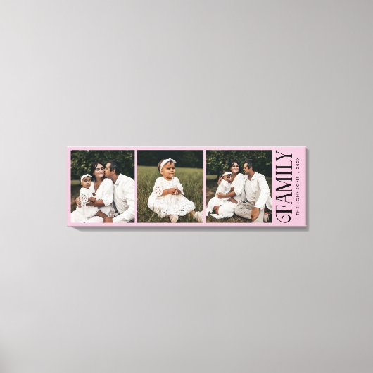 Modern Script Family Custom 3 Photos Name  Leinwanddruck (Vorderseite)