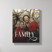 Modern Script Family Custom Photo Name  Leinwanddruck (Vorderseite)