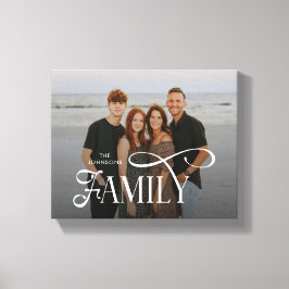 Modern Script Family Custom Photo Name  Leinwanddruck