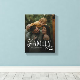 Modern Script Family Custom Photo Name  Leinwanddruck