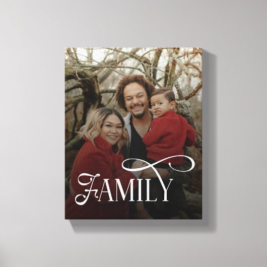 Modern Script Family Custom Photo Name  Leinwanddruck (Vorderseite)