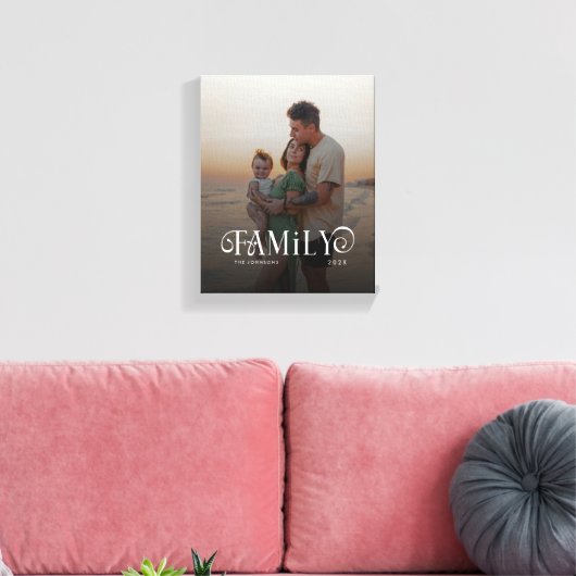 Modern Script Family Custom Photo Name  Leinwanddruck (Insitu (Wohnzimmer))