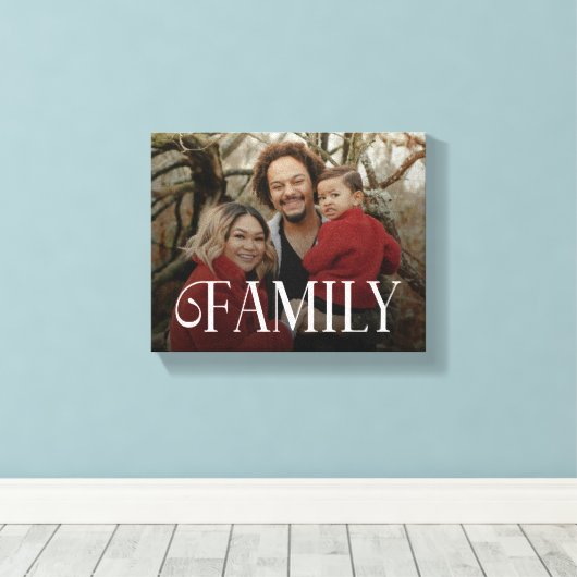 Modern Script Family Custom Photo Name  Leinwanddruck (Insitu (Holzboden))