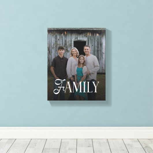 Modern Script Family Custom Photo Name  Leinwanddruck (Insitu (Holzboden))