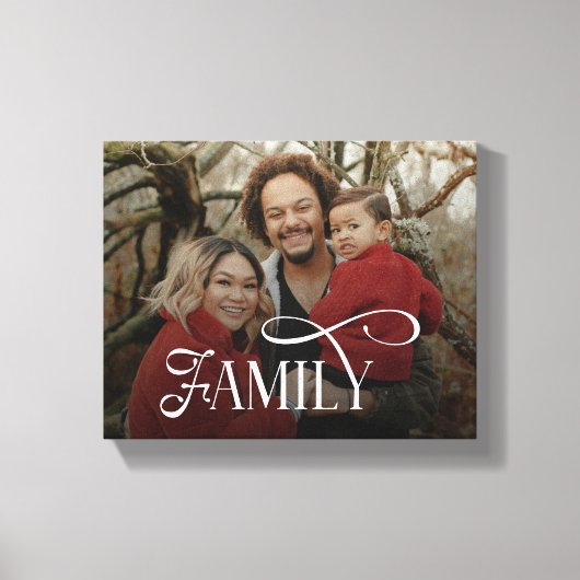 Modern Script Family Custom Photo Name  Leinwanddruck (Vorderseite)