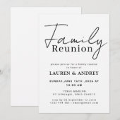 Modern Script Family Gathering Party Einladung (Vorne/Hinten)