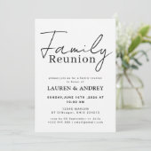 Modern Script Family Gathering Party Einladung (Stehend Vorderseite)