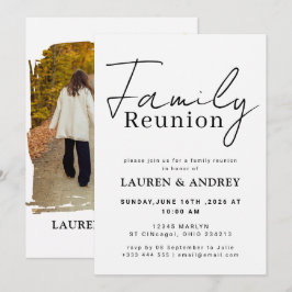 Modern Script Family Gathering Party Einladung