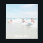 Modern Script Family Photo  Notizblock<br><div class="desc">This notepad design features a full-frame photo (lightened So that it's easier to write on as a notepad). The script that reads "Vacation 20XX" but is fully customizable and editable so that you can customize it with your own text. This photo notepad also makes a wonderful gift for kids, moms,...</div>