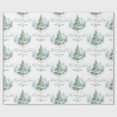 Modern Script Fichte Fröhliche Weihnachten Geschenkpapier (Flach)