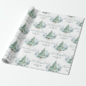 Modern Script Fichte Fröhliche Weihnachten Geschenkpapier (Ungerollt)