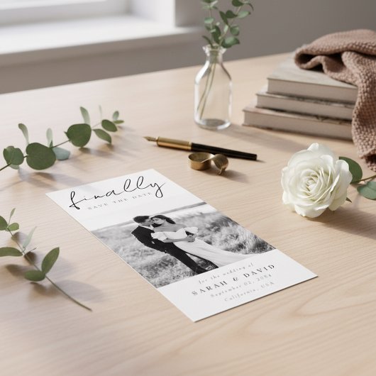 Modern Script Finally Bookmark Classic Photo Save Save The Date